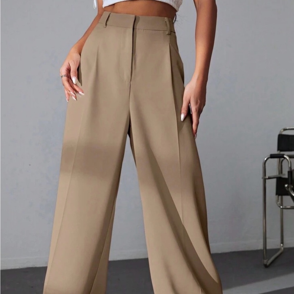 High-Waist Wide Leg Pants - Blush
